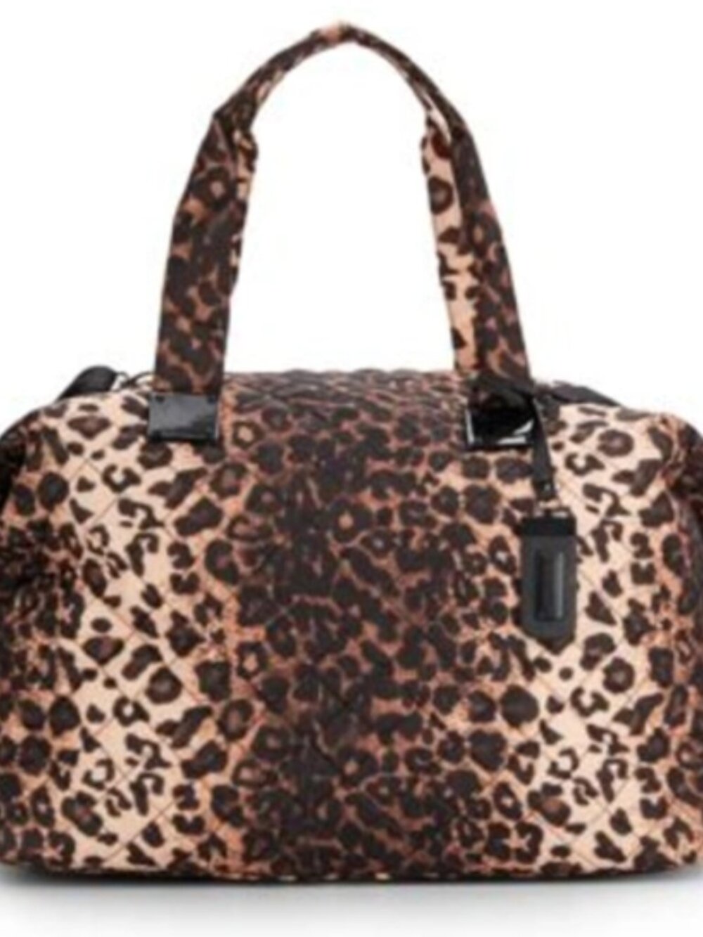 Steve Madden Quilted Leopard-Print Duffel/Puffer Bag